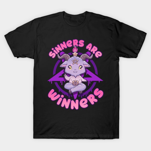 Sinners are Winners - Creepy Cute Baphomet T-Shirt T-Shirt by biNutz